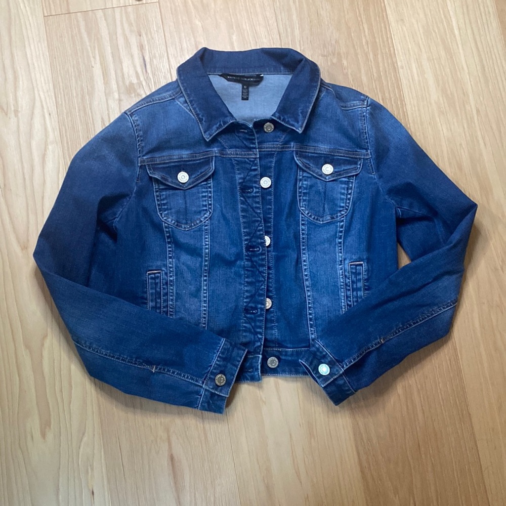 White House Black Market Denim Jacket Size 12